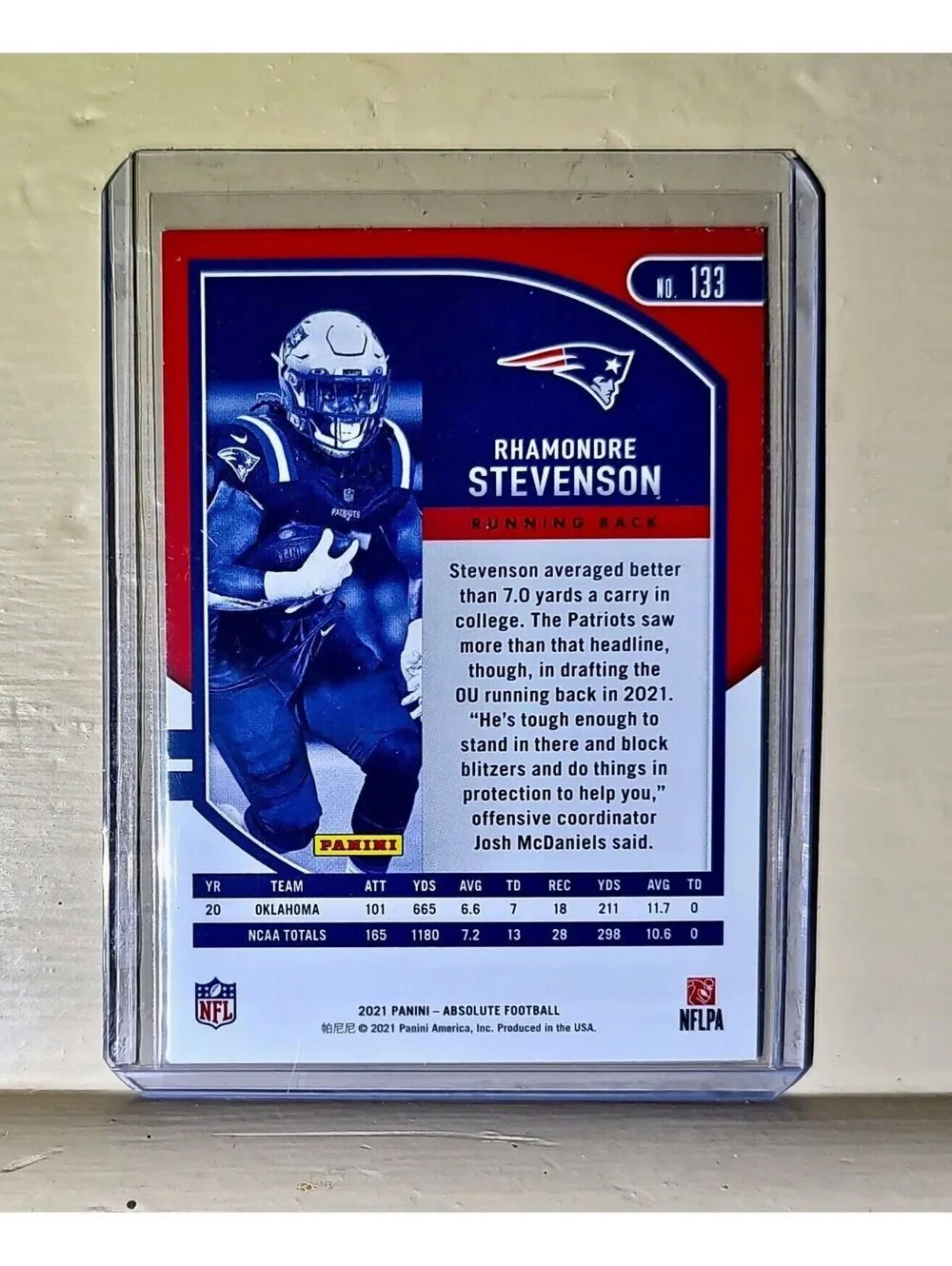 Rhamondre Stevenson 2021 Panini NFL Absolute Football #133 Rookie Card Patriots